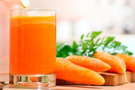 Succo di carota per piccoli vermi